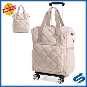 35L Rolling Duffle Bag with Wheels, Detachable Wheels, PVC Wet Pocket, Carry-On